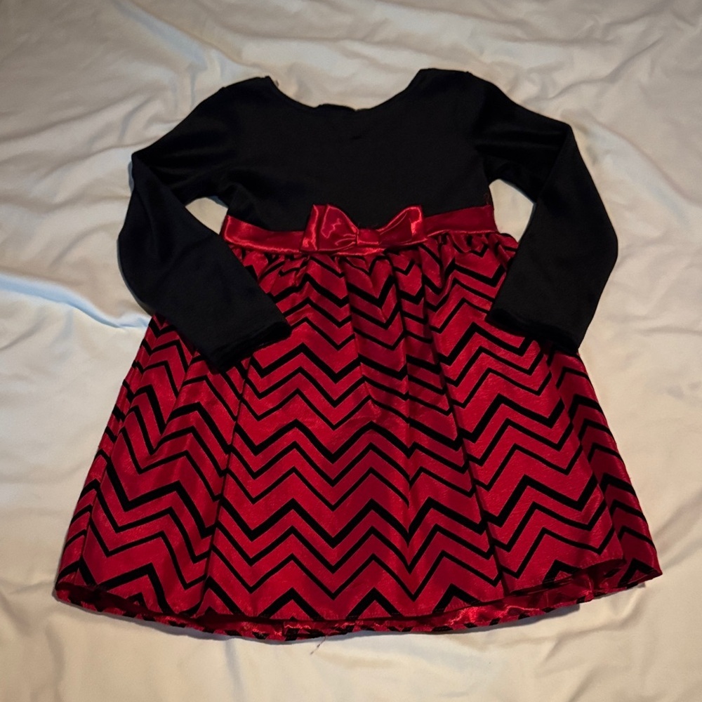 George Black and Red Chevron Kids Dress